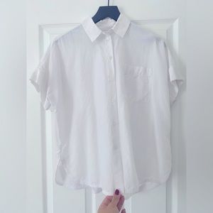 Madewell white button-down shirt sleeve top